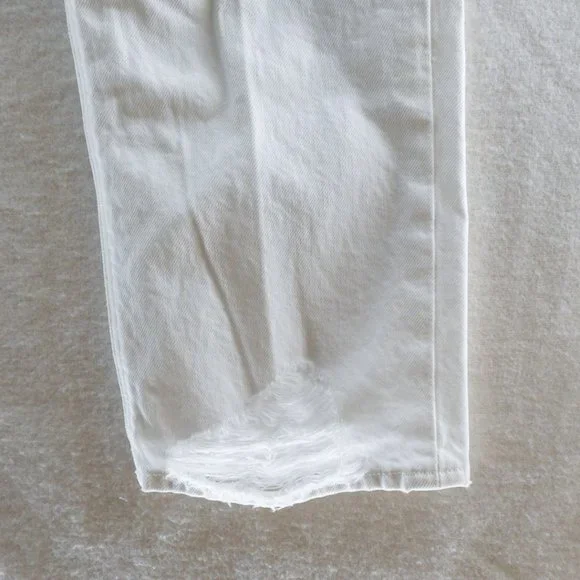 Joes Womens Scout Distressed Mid Rise Slim Boyfriend Cropped Jeans White - Picture 8 of 12